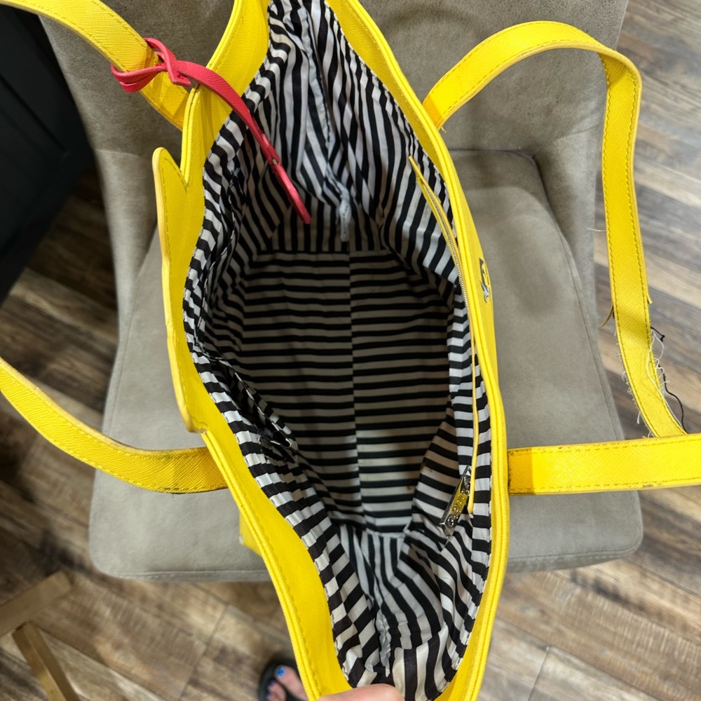 Marc Terri Yellow Striped Tote Bag